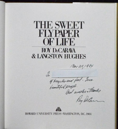 DeCarava & Hughes: Sweet Flypaper (1984 inscribed)
