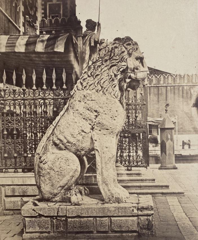 C. Ponti image of Piraeus Lion in Venice 1850s-60s