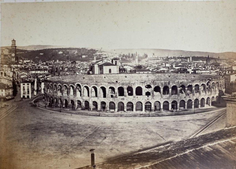 Verona, 2 early photos, one by A. Perini, [1860s]