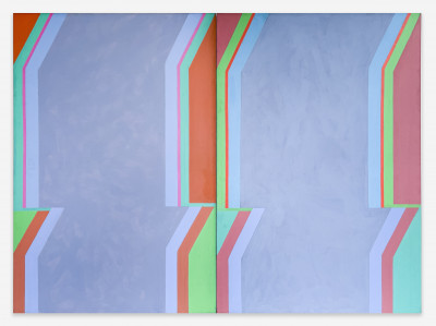 Image for Lot Michael Loew - Processional Blue Diptych