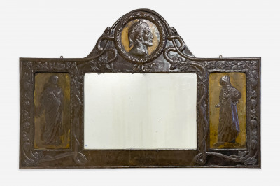 Image for Lot English Arts and Crafts Large Mirror