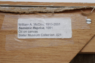 William A. McCloy - "Semiotic Reprise (1991)" O/C