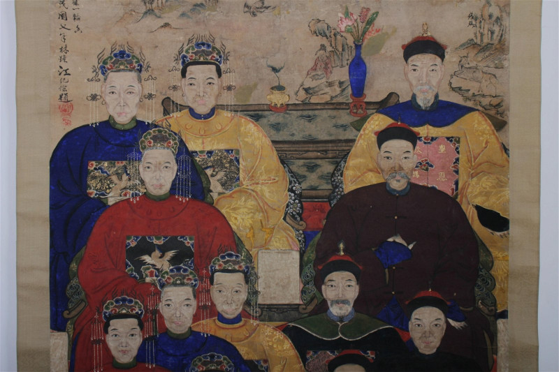 Large Asian Multi-Generational Ancestor Portrait