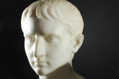19th C. Marble & Alabaster Busts - Boy & Girl