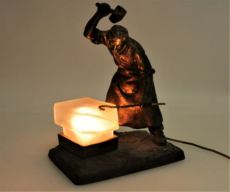 "Le Forgeron" Metal Lamp, B&H Letter Holder