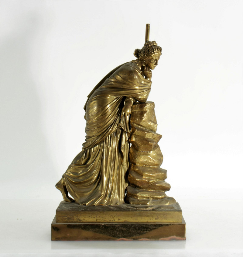 19th C. French Figural Bronze as a Lamp