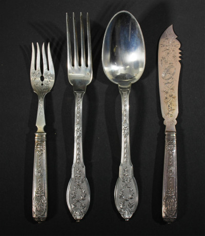 Image for Lot French Silver Flatware - Mark L & Cie., c.1885