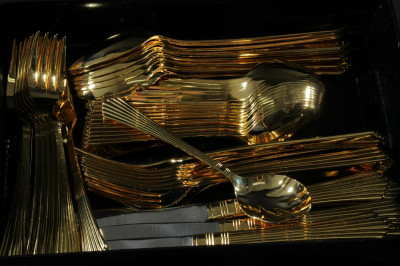 23K Gold Plated Flatware Service