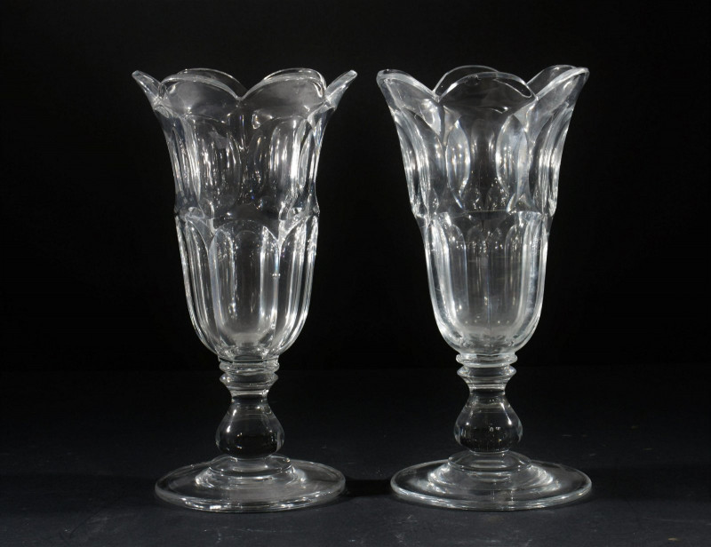 Pr. Sandwich Glass Tulip Vases