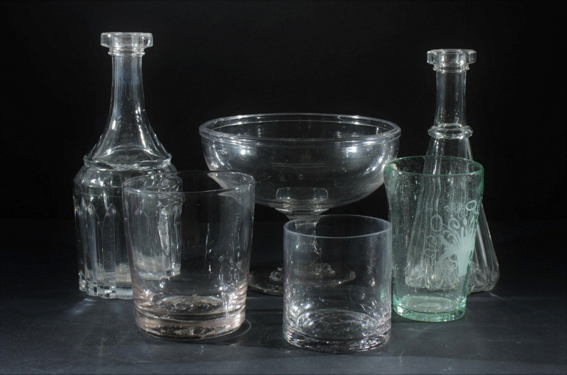 American Clear Glass Vases, Decanters, Compote