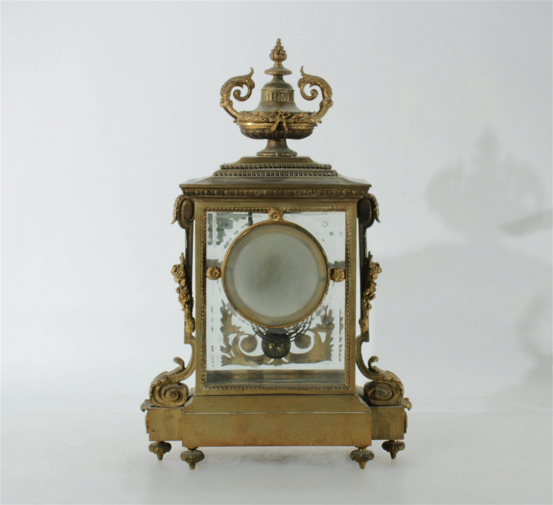 French Bronze Mantle Clock, late 19th C.