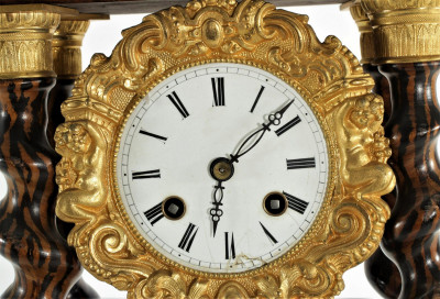 Late Charles X Inlaid Rosewood Portico Clock