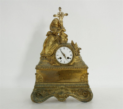 Louis Philippe Ormolu Figural Mantel Clock, 19 C.