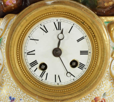 French Figural Porcelain Mantle Clock