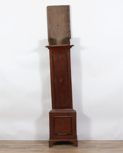 George III Style Inlaid Oak Tall Case Clock, 19th