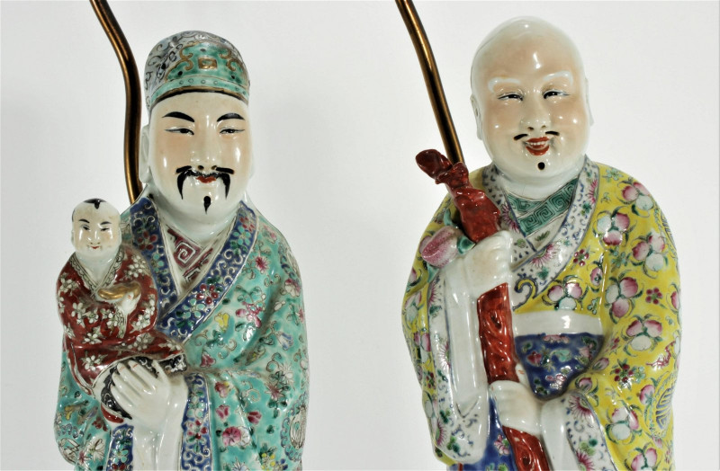 Chinese Famille Rose Figures of Immortals