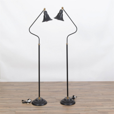 Image for Lot Pair Modern Adjustable Head Floor Lamps
