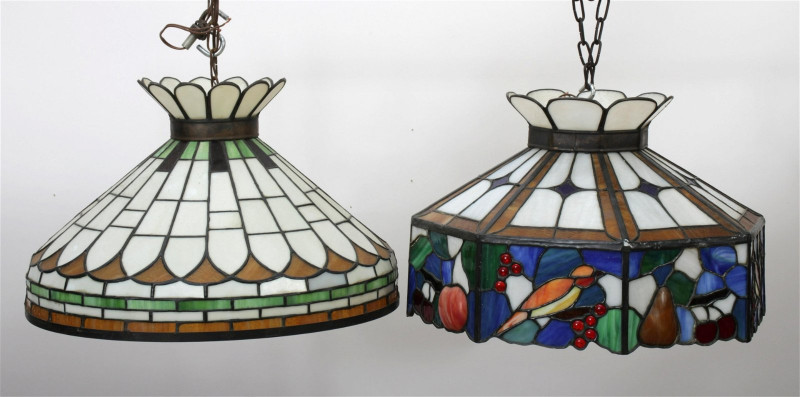 2 Stained Glass Hanging Light Fixtures