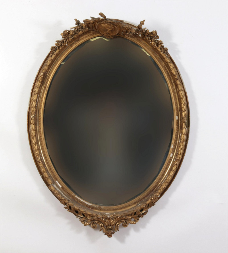 Louis XVI Style Oval Mirror, 19th C.