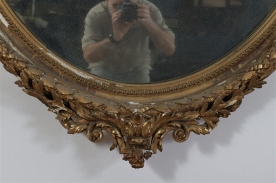 Louis XVI Style Oval Mirror, 19th C.