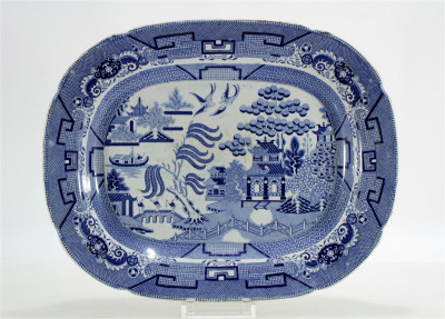Blue and White Willow Ware Platter