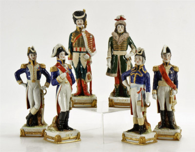 6 Scheibe Alsbach Porcelain Military Figurines