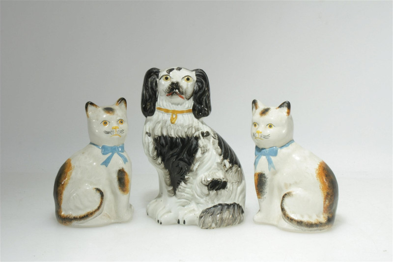 Staffordshire Dog & Cats Figures