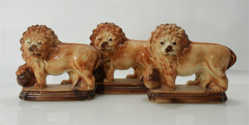 Staffordshire Style Ceramic Lions