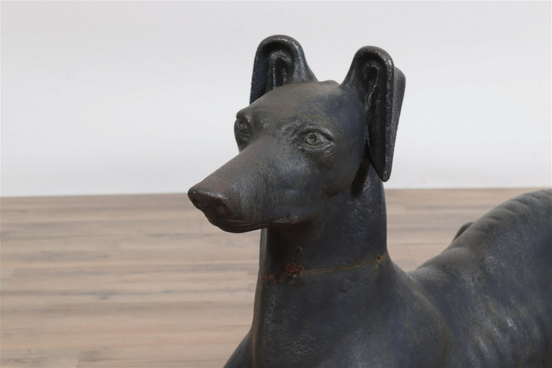 19th C. Cast Iron Greyhound, attrib J.W. Fiske