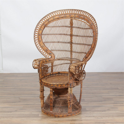 Image for Lot Rattan Peacock Chair
