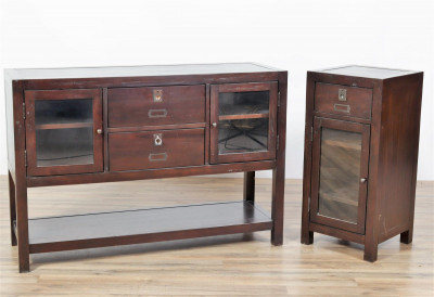 Two Matched Pottery Barn Contemporary Cabinets