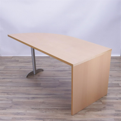 Contemporary Beechwood & Metal Desk