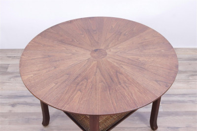 Mid Century Inlaid Walnut Side Table, c 1960