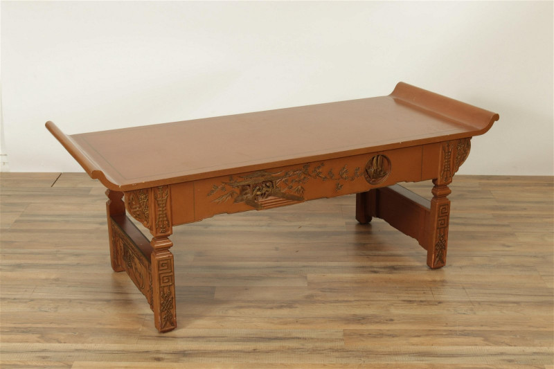 Classical Style Gold & Brown Painted Coffee Table