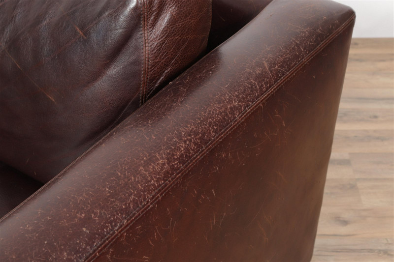 Pair Richter Chocolate Brown Leather Club Chairs