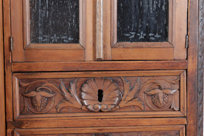 Louis XVI Style Carved Pine Wardrobe, Late 19th C.