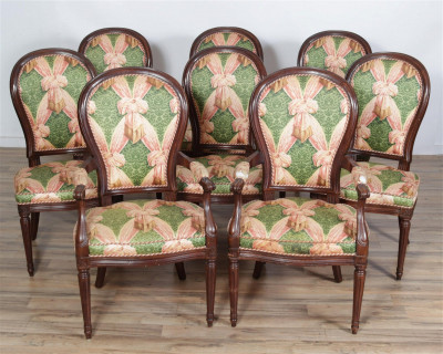 8 Louis XVI Style Mahogany Dining Chairs