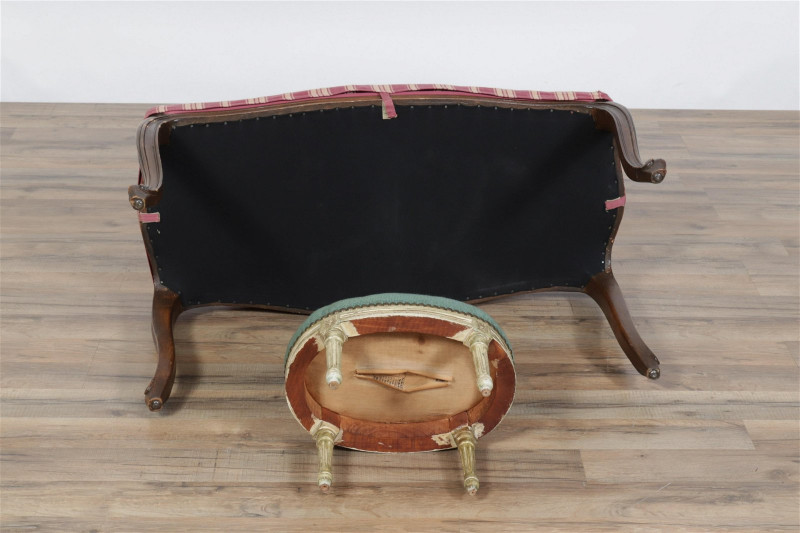 Louis XV Style Banquette & Footstool