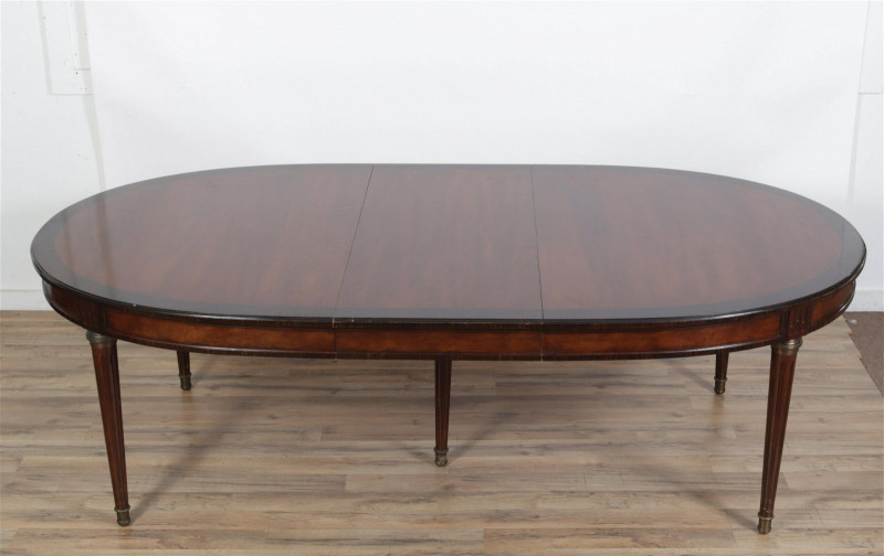 Louis XVI Style Walnut Extension Dining Table