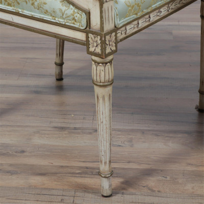 8 Louis XVI Style White Painted Dining Chairs