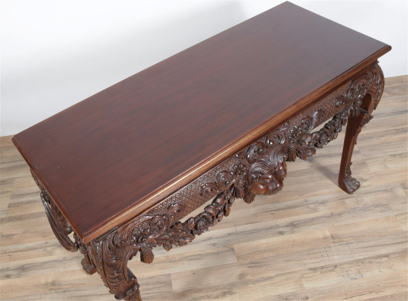 Irish Chippendale Style Mahogany Carved Console