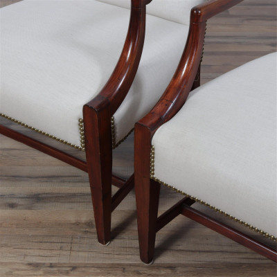 Pair Federal Style Mahogany Lolling Chairs