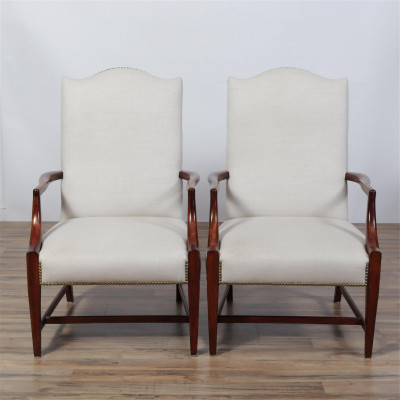Pair Federal Style Mahogany Lolling Chairs
