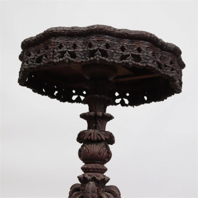 Southeast Asian Carved Teak Table, 19th C.