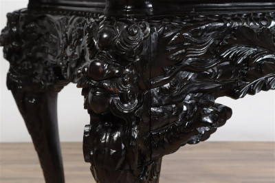 Japanese Black Painted Softwood Center Table