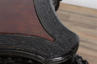 Japanese Black Painted Softwood Center Table