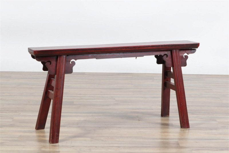 Chinese Red Stained Elm Bench