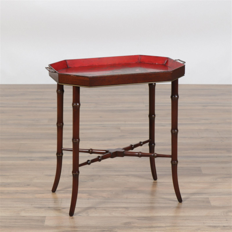 Regency Style Scarlet Lacquer Tole Tray Table