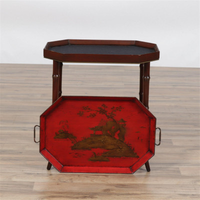 Regency Style Scarlet Lacquer Tole Tray Table