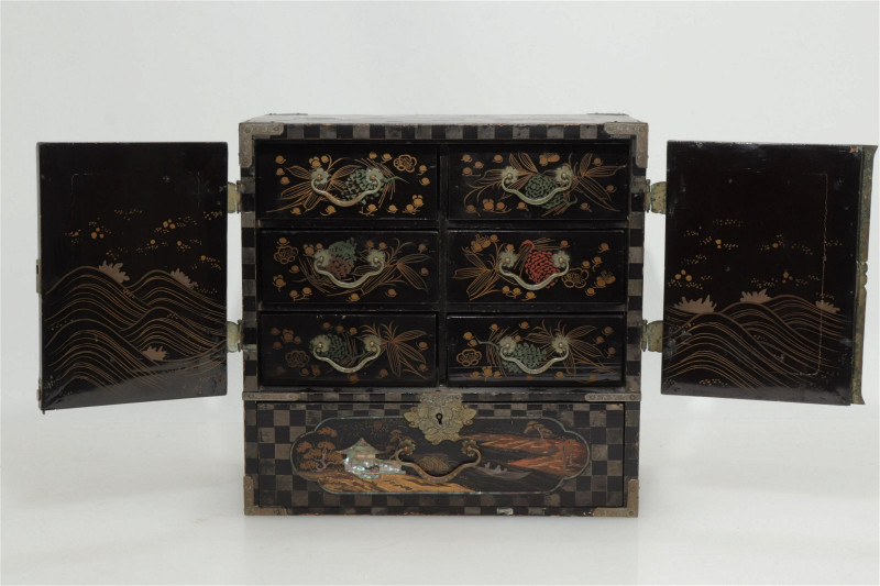 Japanese Small Lacquer Table Cabinet
